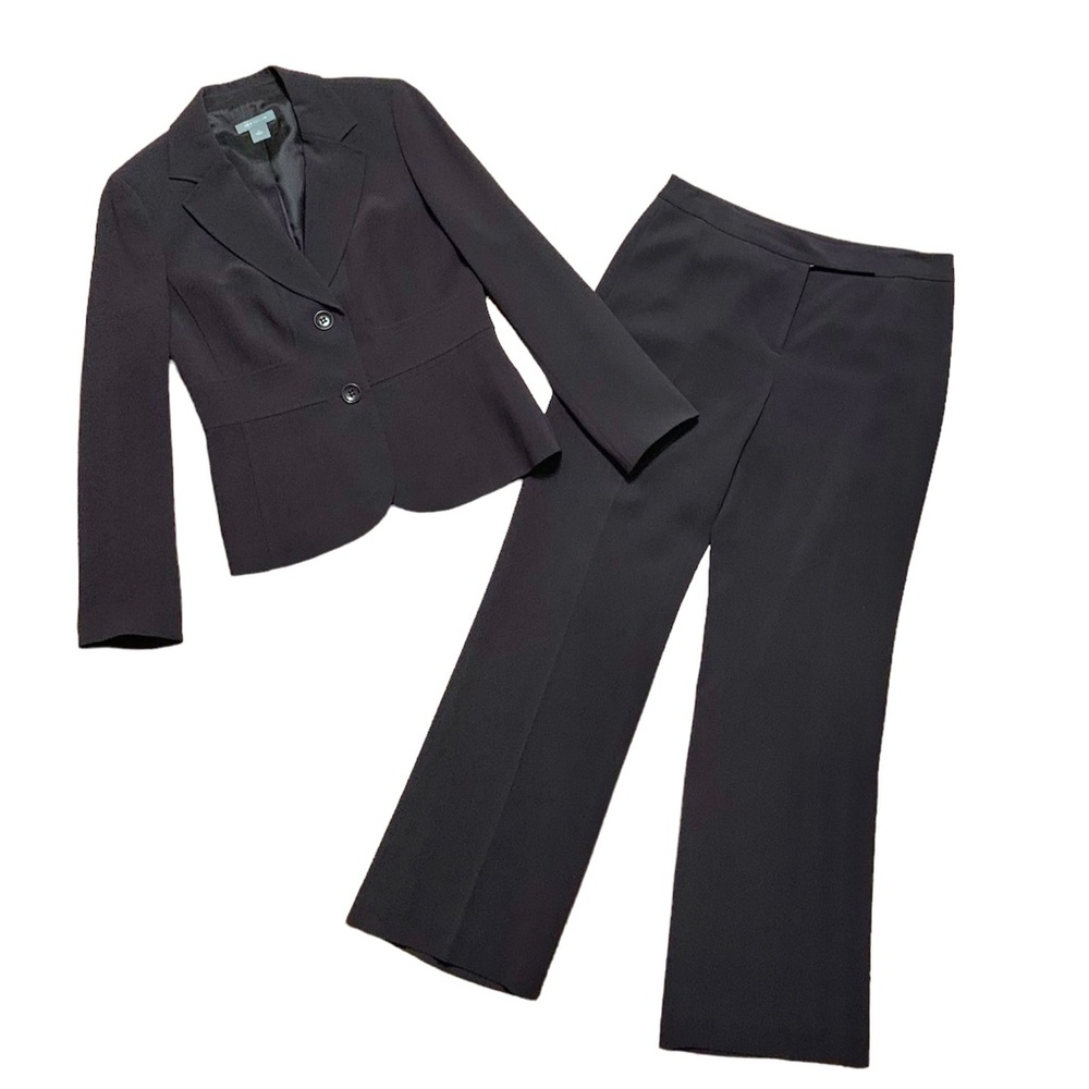 Ann Taylor dark chocolate brown pantsuit blazer size 6 pants size 8